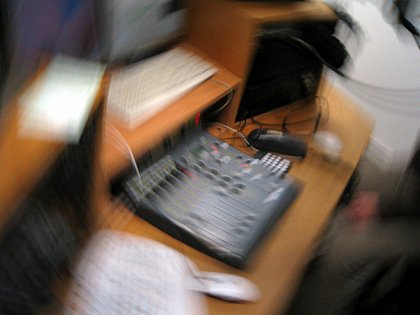Studio von Radio Corax von dem auch Unimono sendet. (Foto: G. Wellbrock)